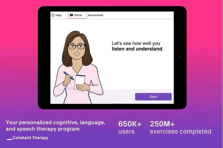 cognitive and speech therapy app from home screen